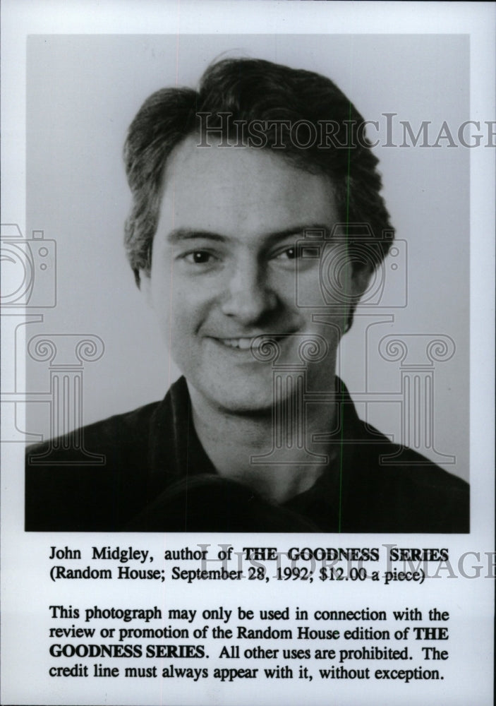 1992 Press Photo John Midgley author &quot;The Goodness Seri - RRW99189 - Historic Images