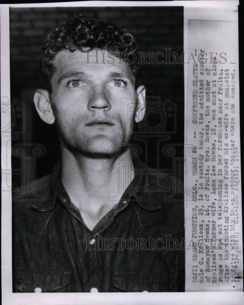 1959 Press Photo Hale C. Kralicek confessed murderer - RRW99351 - Historic Images