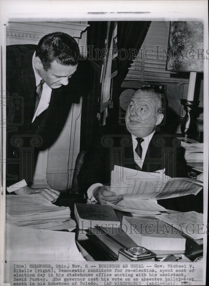 1962 Press Photo Gov. Michael DiSalle Democratic candid - RRW99399 - Historic Images