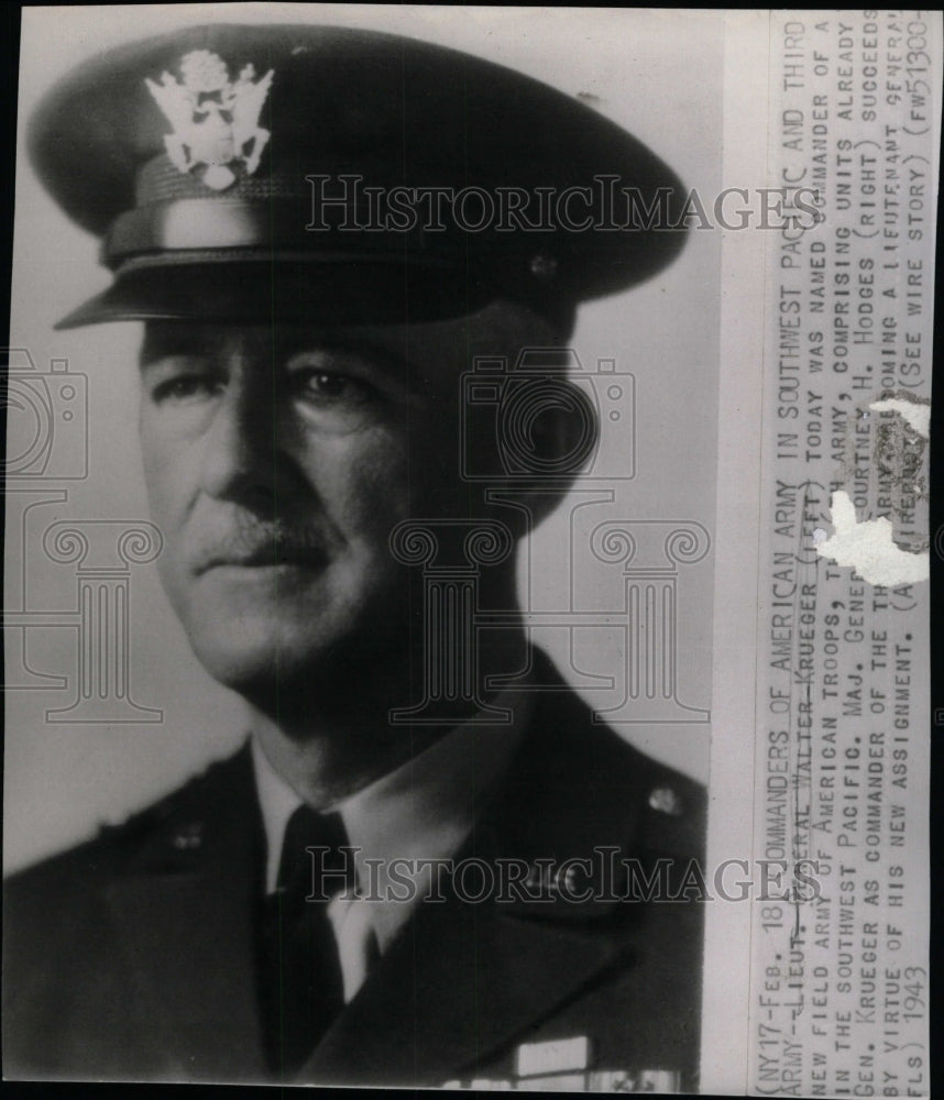 1943 Press Photo New Field Army Commander Krueger - RRW99409 - Historic Images