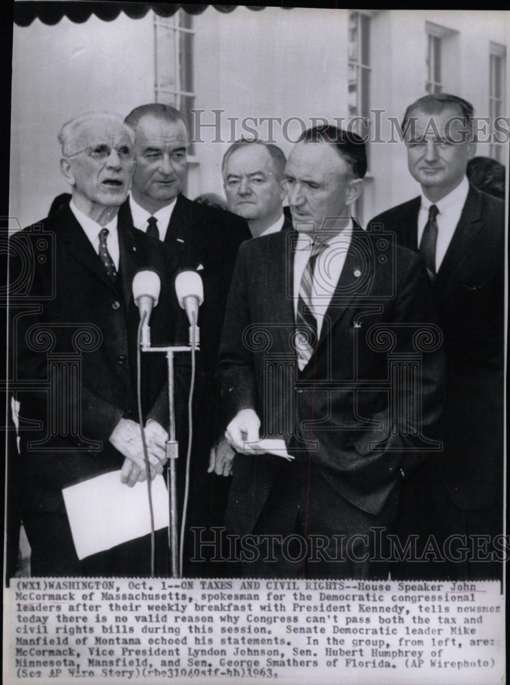 1963 Press Photo House Speaker John McCormack Massachus - RRW99535 - Historic Images