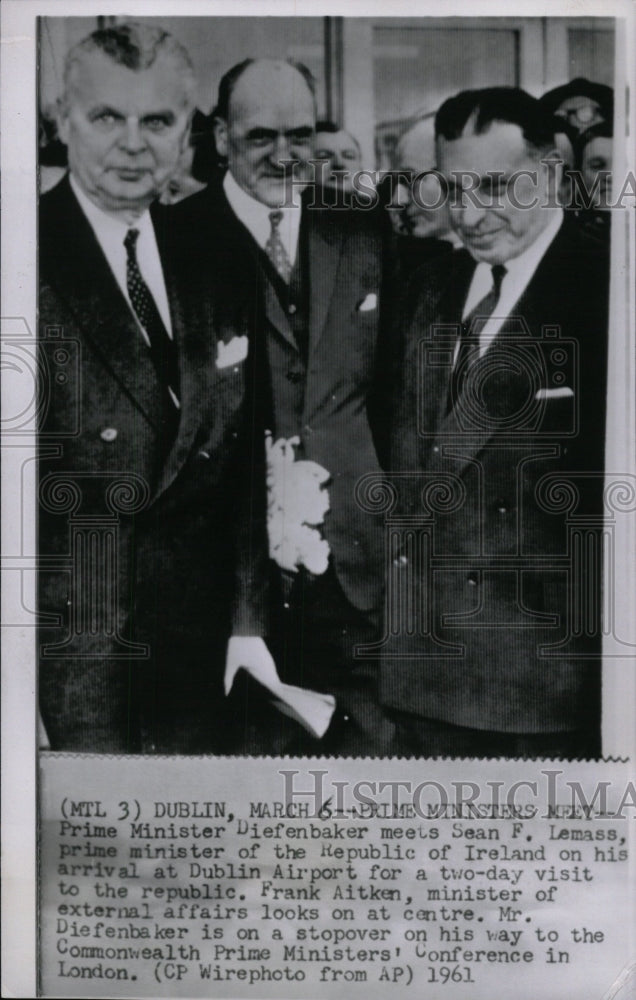 1961 Press Photo Sean Lemass Ireland Prime Minister - RRW99603 - Historic Images