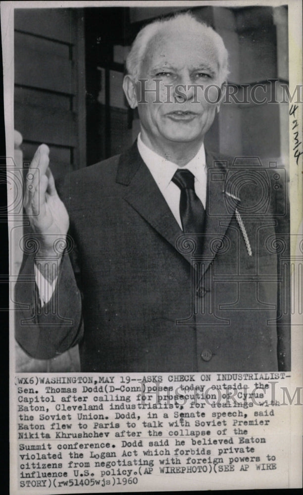 1960 Press Photo Senator Thomas Dodd - RRW99609 - Historic Images