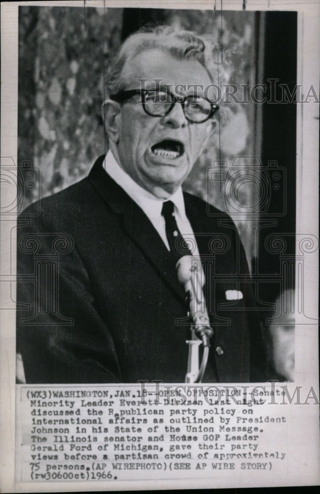 1966 Press Photo Sen Dirksen Discussing Intl Affairs - RRW99931 - Historic Images