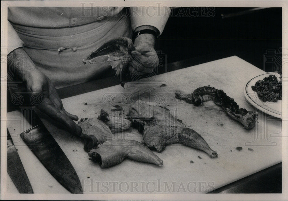 1981 Press Photo Sous Chef Phillip Goss pheasant dishes - RRX00315 - Historic Images