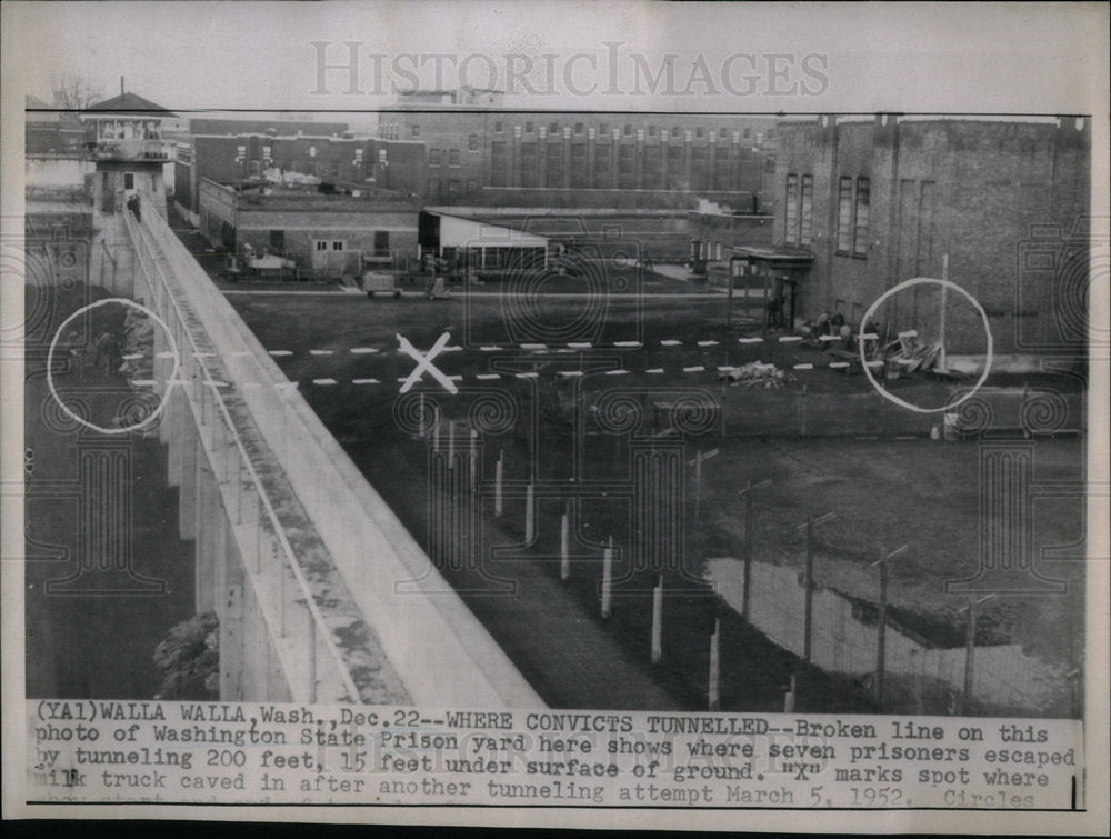 1952, Washington State Prison yard tunneling - RRX00603 - Historic Images