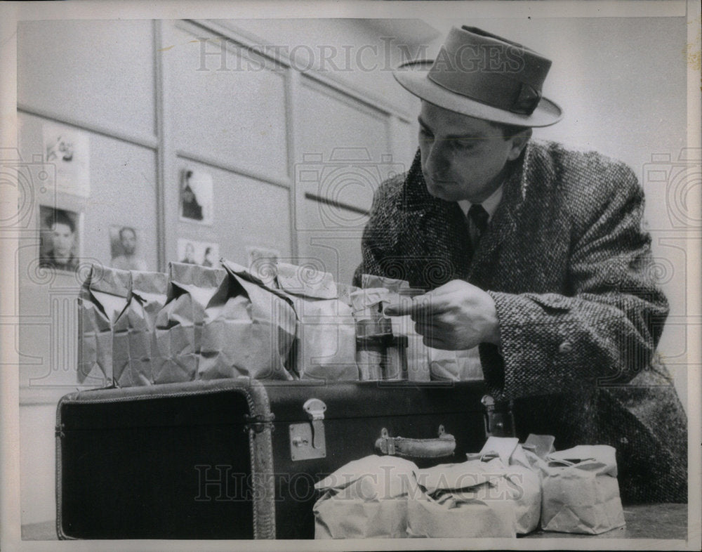 1958 Tri State Raids Narcotics agent Haul - Historic Images