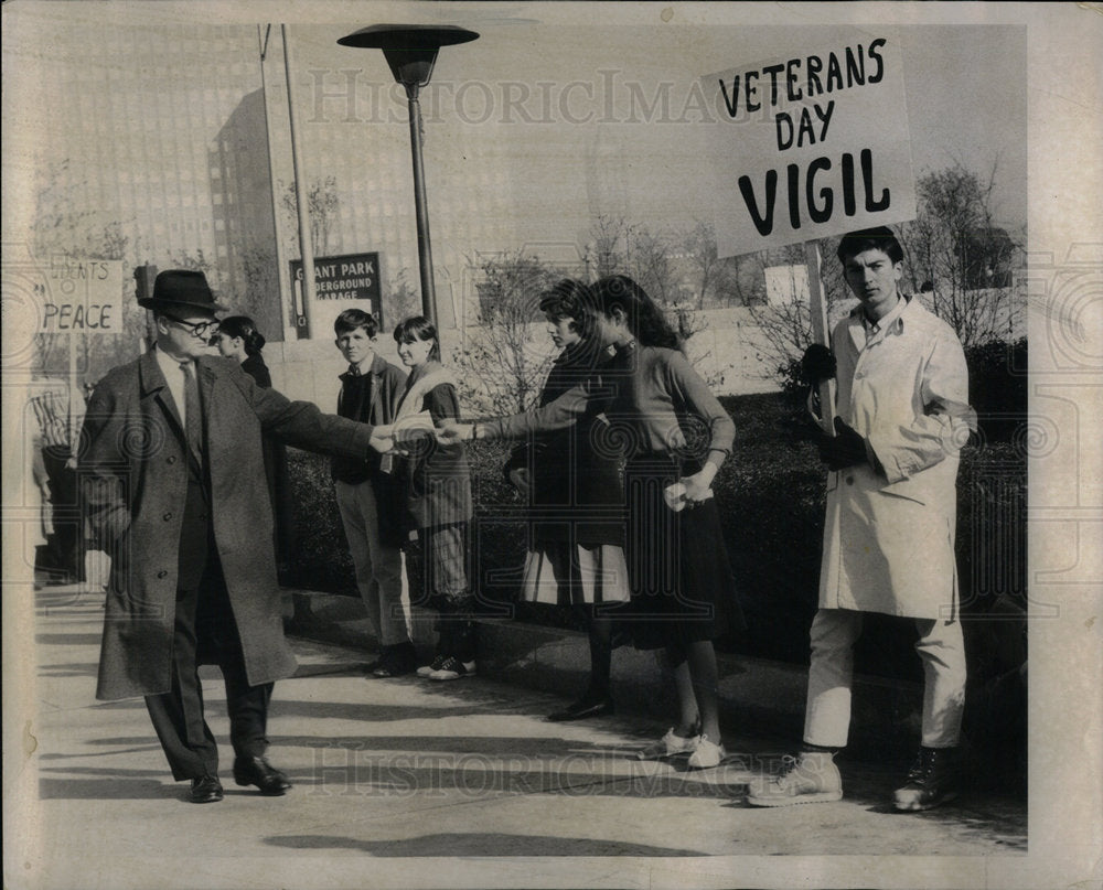 1961 Veterans Day parade student peace MI - Historic Images