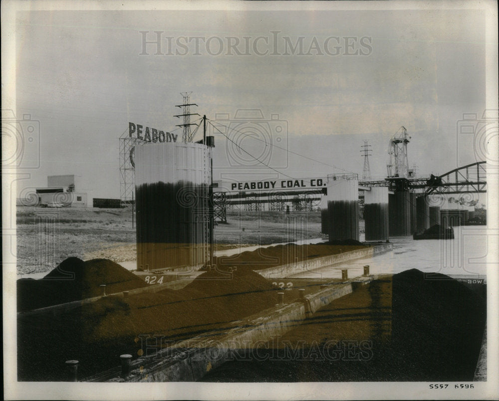 1953 Peabody river king Dock caissons feet - Historic Images