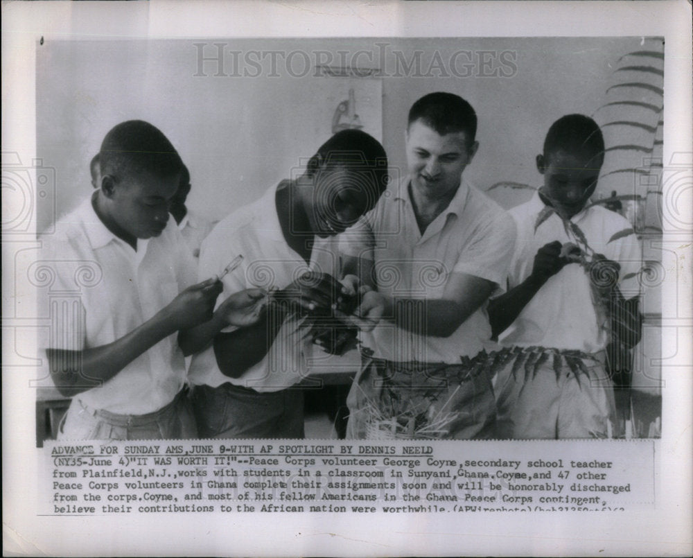 1963 Peace Corps Teacher George Coyne - Historic Images