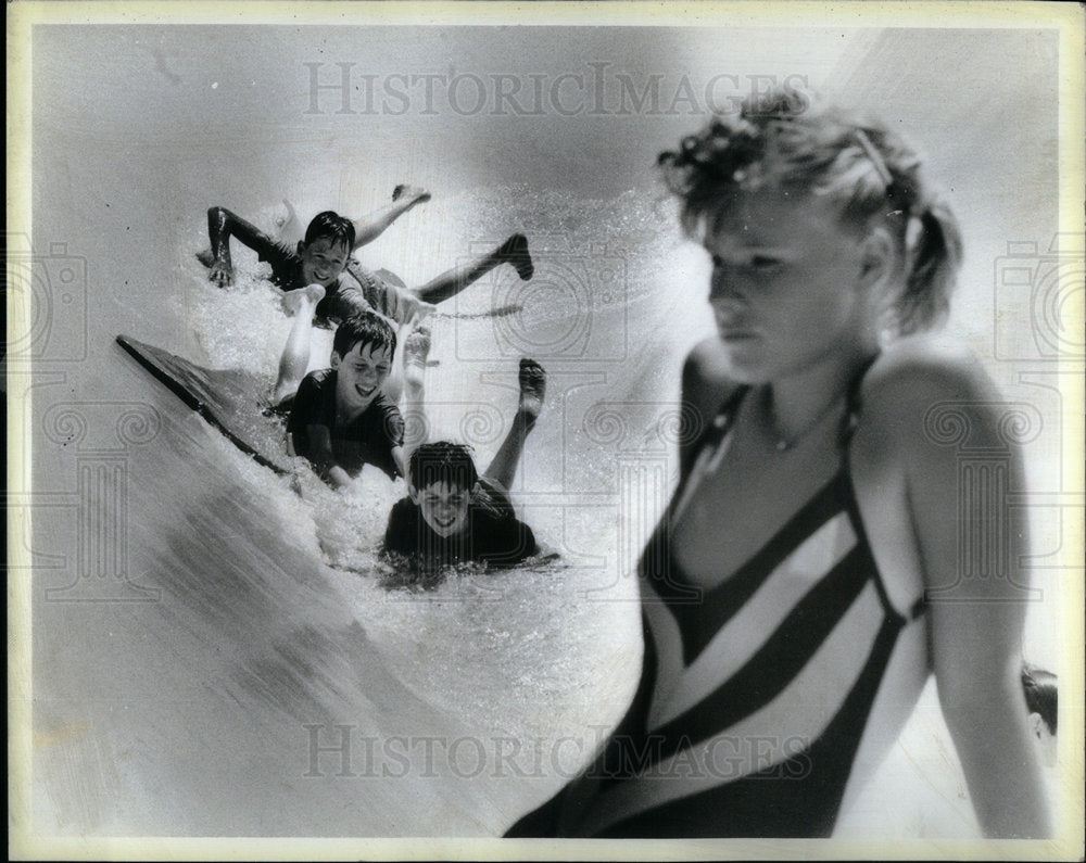 1986 Thunder Mountain Kids Riding Lifeguard - Historic Images