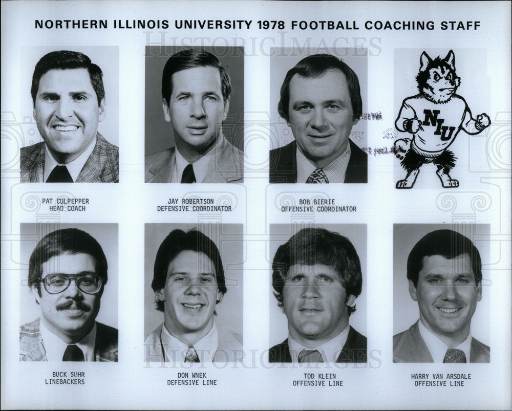 1978 NIU Football Coaching Staff Roster Historic Images