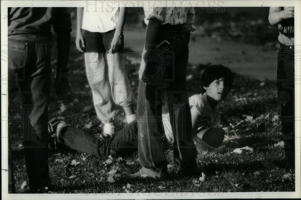 1981 Kids Playing Football Humboldt Park - Historic Images