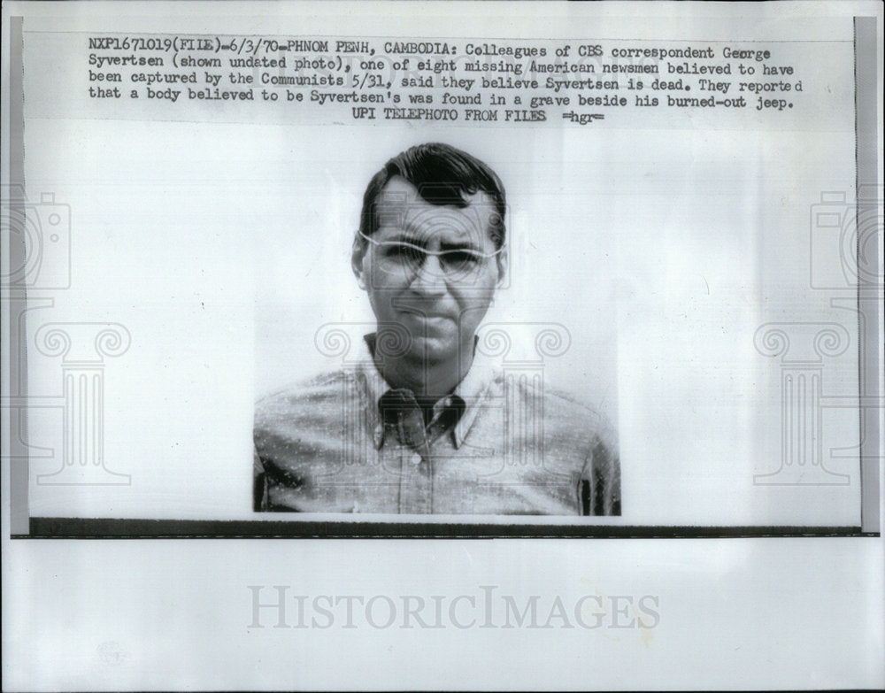 1970 CBS Correspondent George Syvertsen - Historic Images