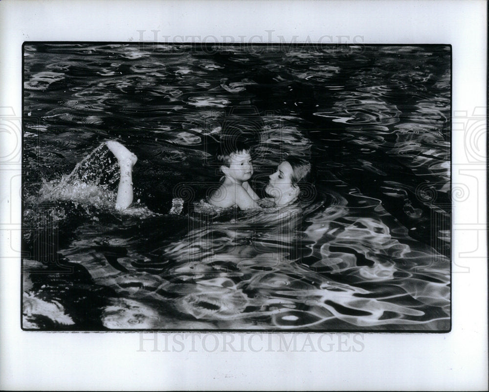 1983 Students Helping Children Swim-Historic Images