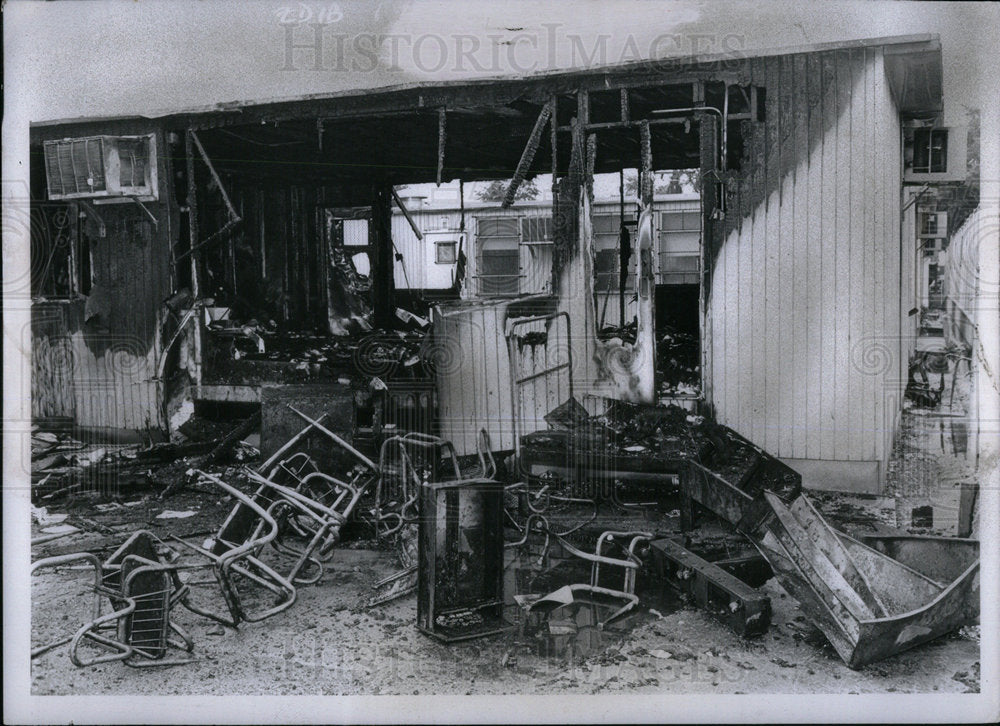 1973 Fire Destroys Portable Classroom - Historic Images