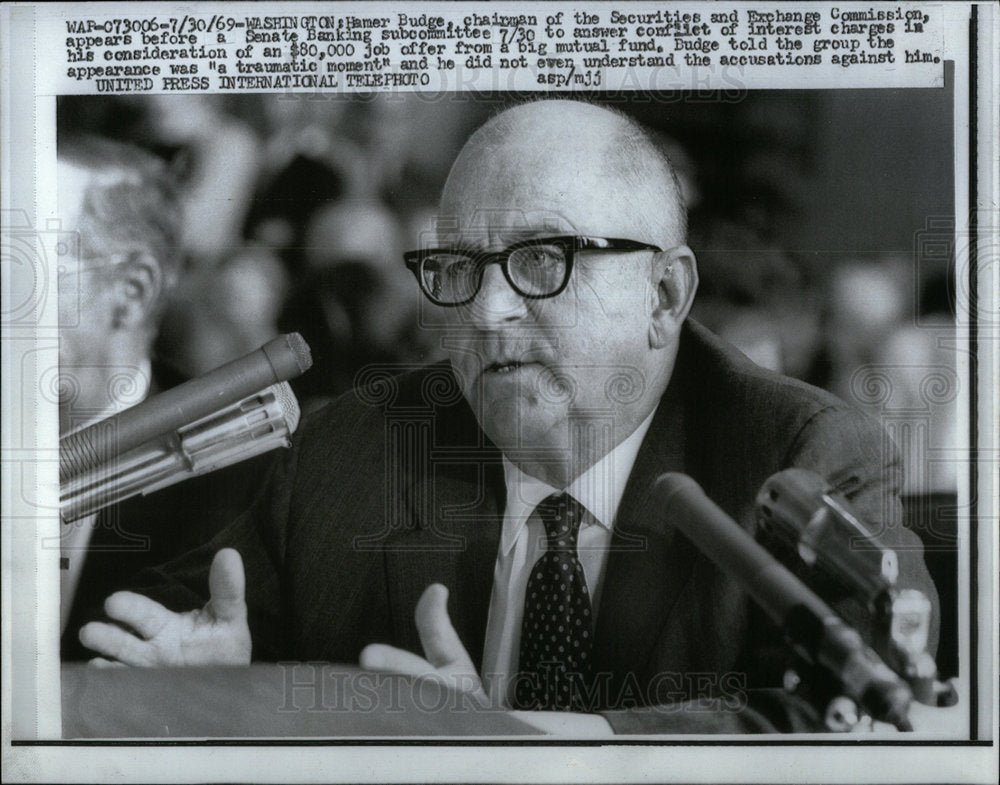 1969 Securities Exchange Comm Chairman Talk - Historic Images