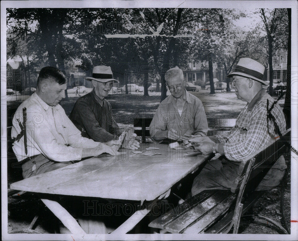 1955 Card Players at Clark Park - Historic Images