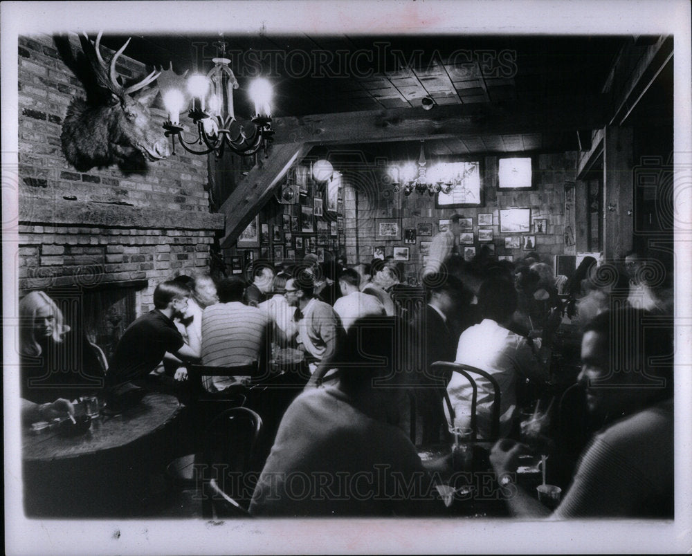 1969 Detroit Restaurant Moose Head - Historic Images