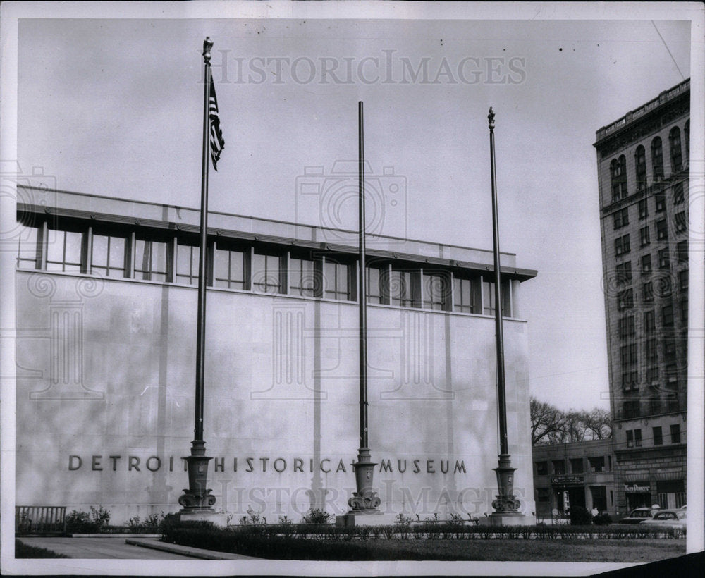 1953 Detroit Historical Museum Flagpole - Historic Images