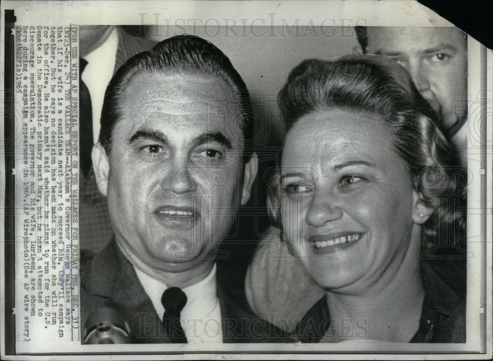 1965 Press Photo George Wallace Governor Alabama - RRX04051- Historic Images