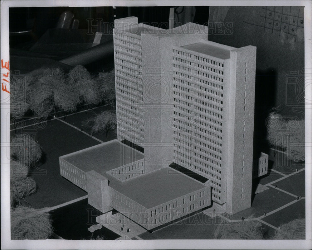 1967 Receiving Hospital Detroit Building - Historic Images