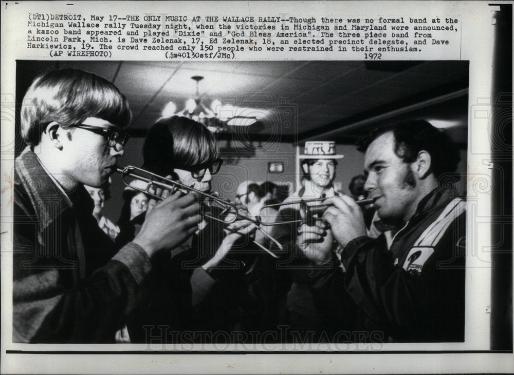 1952 Michigan Wallace rally God Bless band - Historic Images