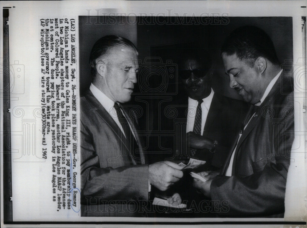 1967 Michigan Governor George Romney, NAACP - Historic Images