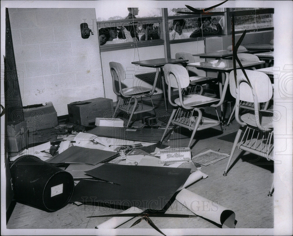 1963 Damage at Taft Jr. High school in Berg - Historic Images