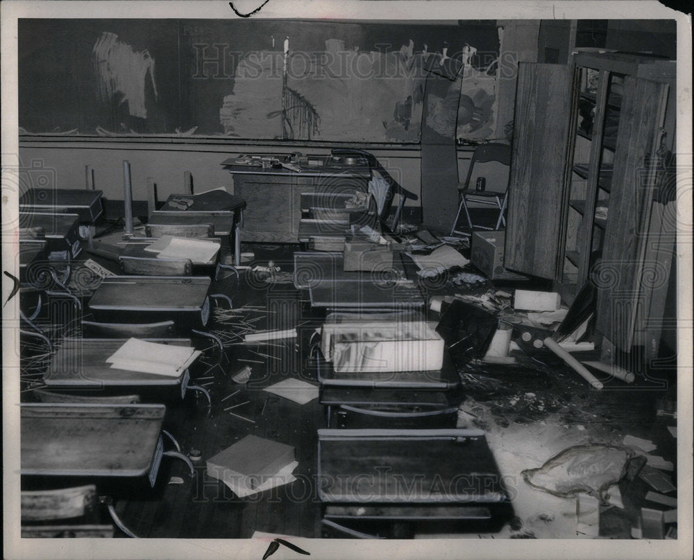 1948 Clarenceville Grade School Vandalized - Historic Images