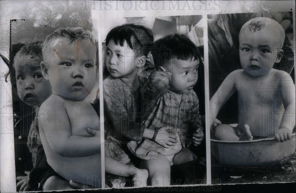 1954 Indochina Childrens Refugee Hanoi Mean - Historic Images