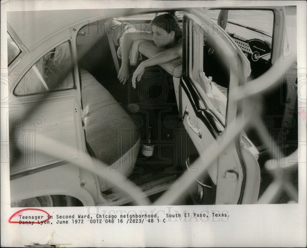 1976 Press PhotoTeenager second ward Chicago Texas car - Historic Images