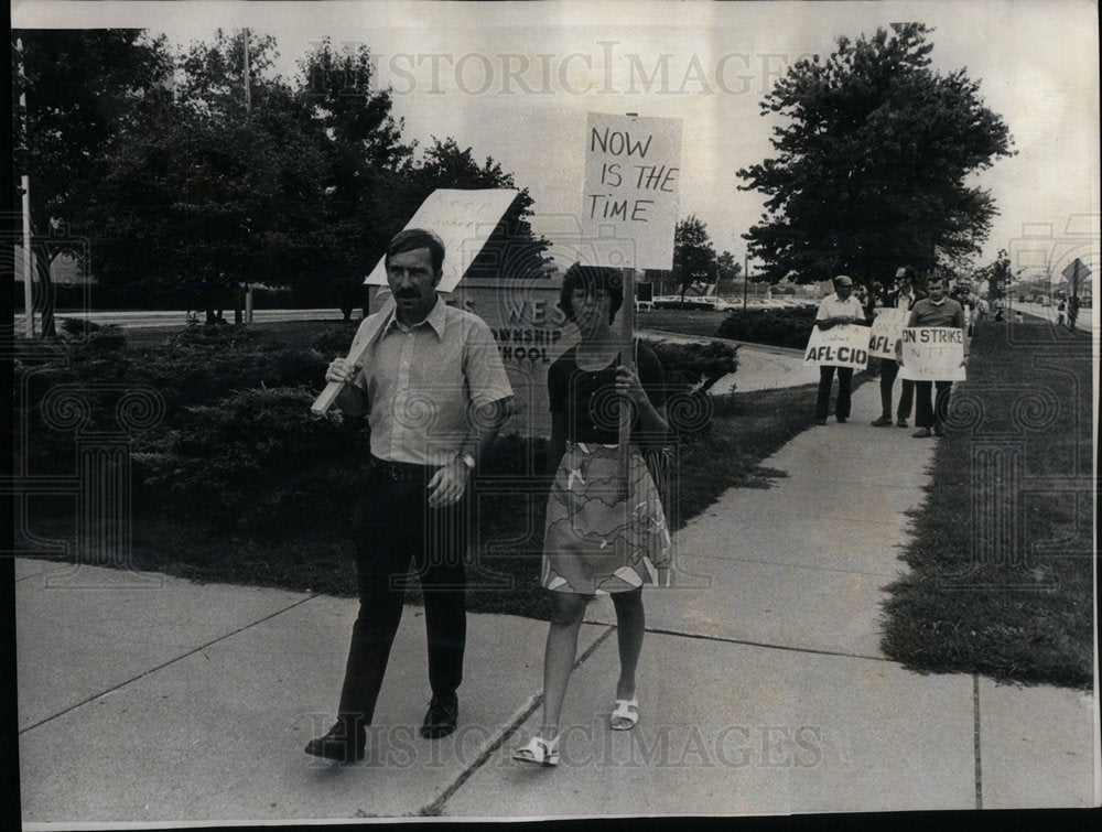 1973 Teachers Niles west school picket High - Historic Images