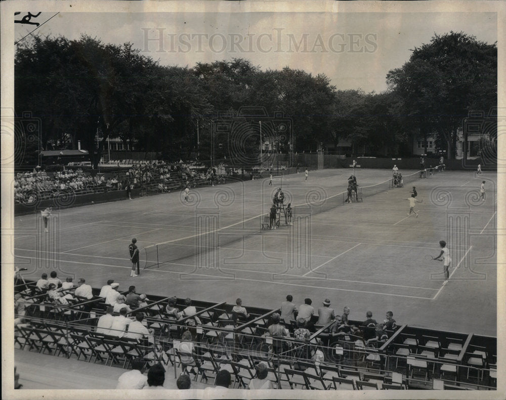 1963 River Forest Tennis club Clay court - Historic Images