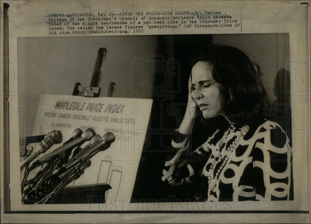 1972 Dr Marina Whitman Price Economic raise - Historic Images