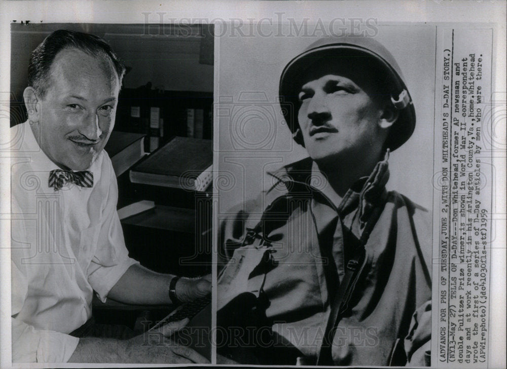 1959 Winner Day Don Whitehead AP Newsman - Historic Images