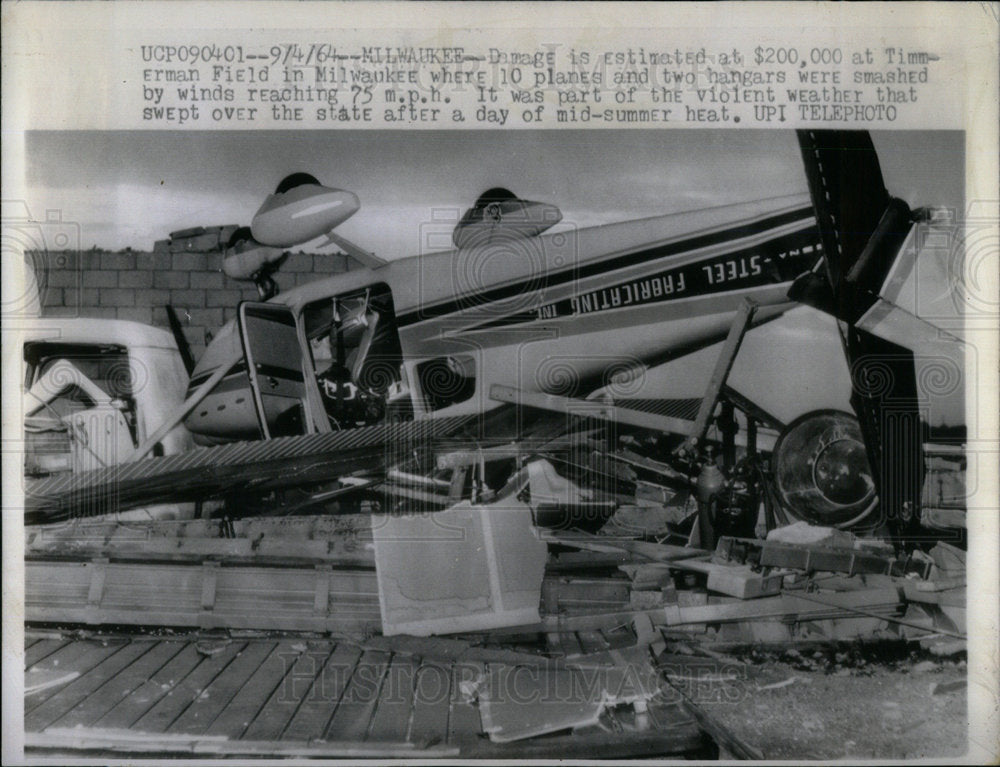 1964 Timmerman Field Plane Hangar Winds - Historic Images