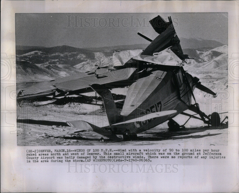 1963 Wind velocity areas north west Denver - Historic Images