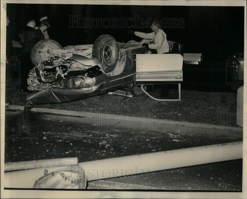 1963 Lake Shore light pole tree power line - Historic Images