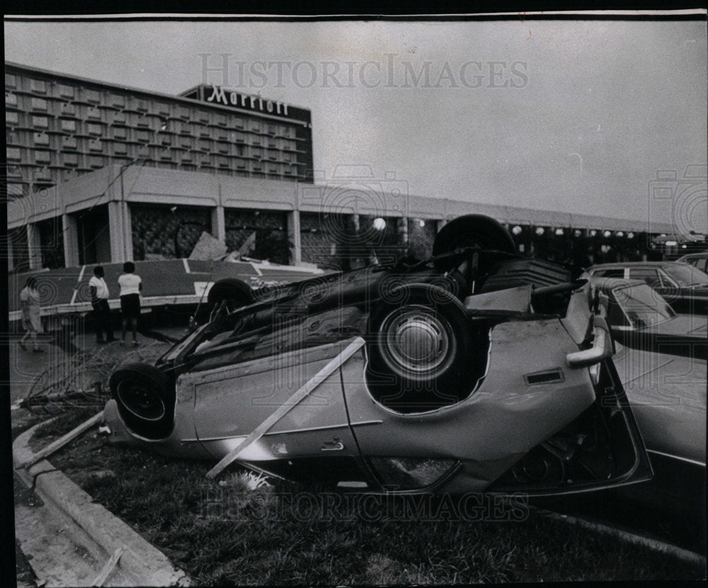 1972 Strom Damage Marriott Motor Hotel - Historic Images