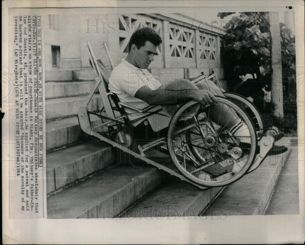 1964 Donald Whitney Wheelchair Miami - Historic Images