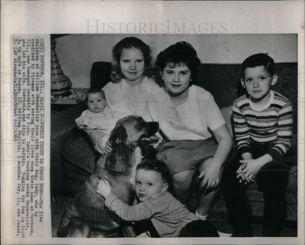 1965 Children Pose with their Family Dog. - Historic Images