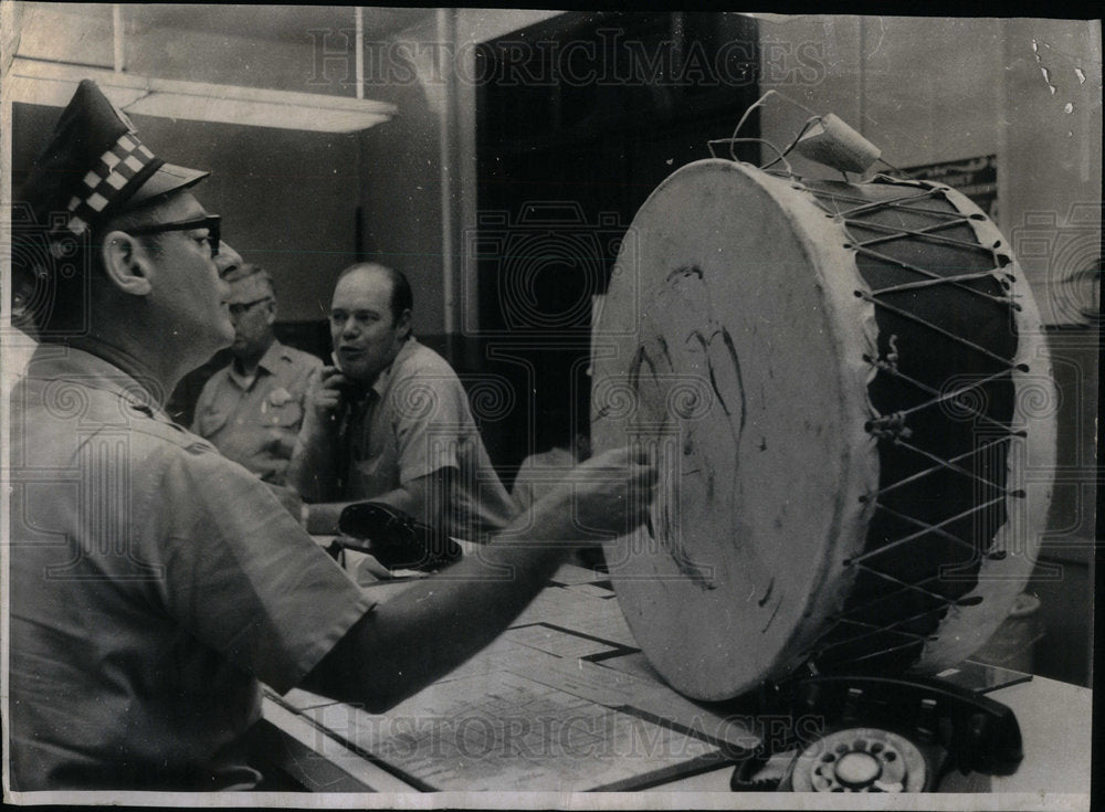 1970 Press PhotoThe drum that was cause for 10&#39;s arrest - Historic Images