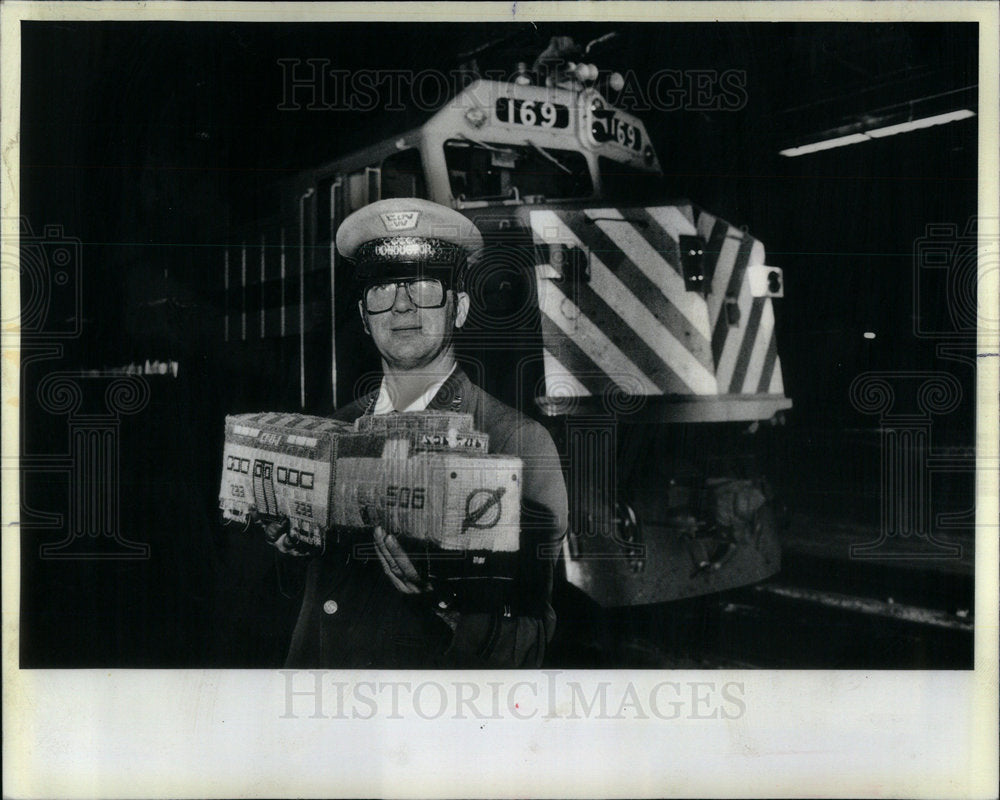 1983 Conductor Bob Hicks Needlework Train - Historic Images