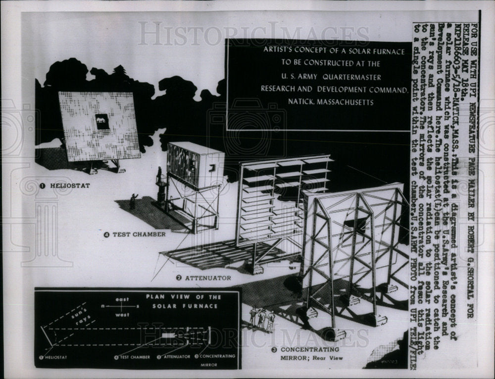 1959 US Army solar furnace artist research - Historic Images