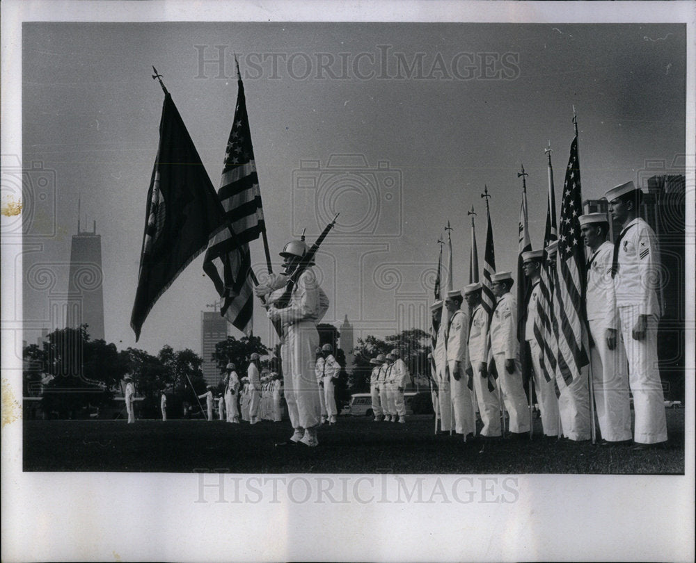 1969 Butler Field US Navy Grant Park flags - Historic Images