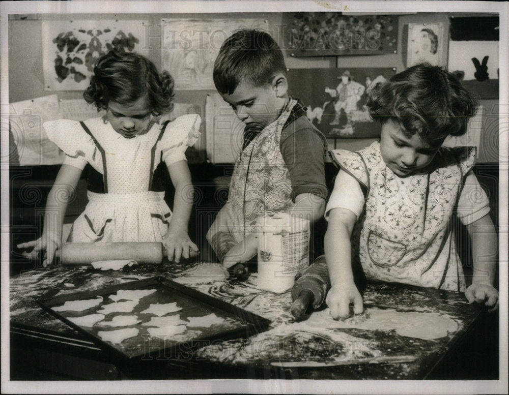 1966 Kindergartens Make Christmas Cookies - Historic Images