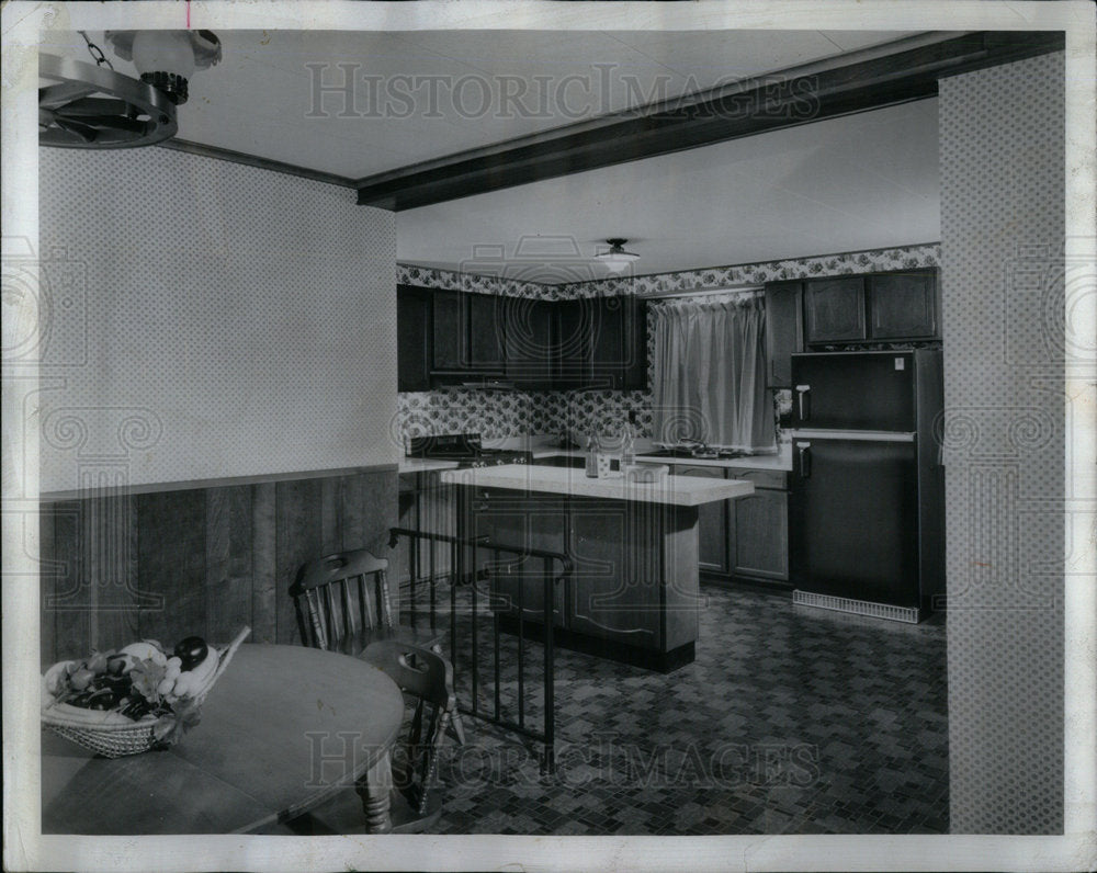 1966 Conventional kitchen dinning table far - Historic Images