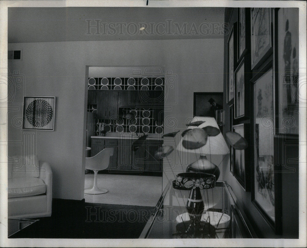 1971 Living Room Wall Matches Kitchen - Historic Images