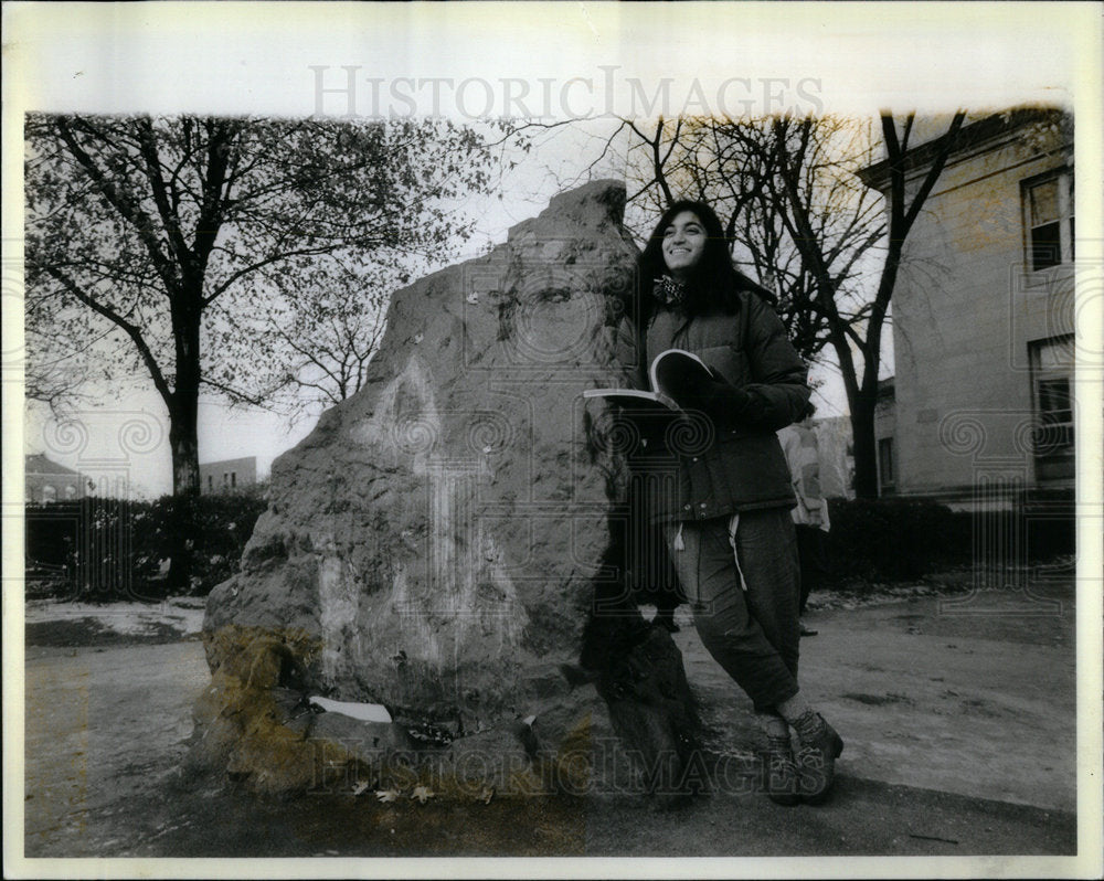 1986 Northwestern University Landmark Rock - Historic Images